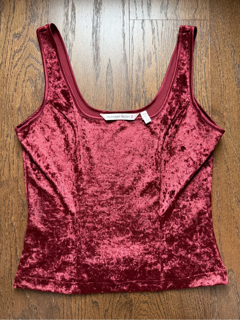 Vintage Victoria's Secret Crushed Velvet Red Tank Top